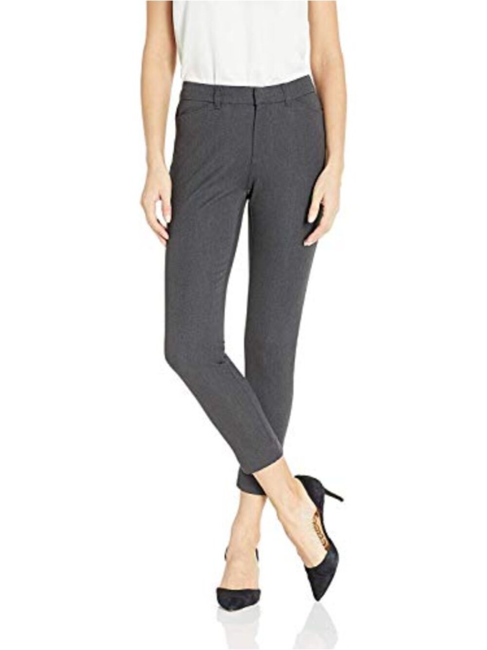 Women's Solid Bi-Stretch Ankle Pant Skinny Fit Tapered Work Pant